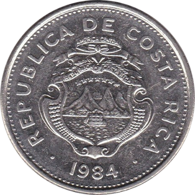 COSTA RICA - 1984 - 2 Colones - Obverse