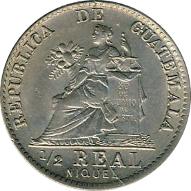 GUATEMALA - 1900 - ½ Real - Obverse