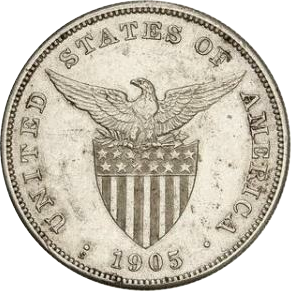 PHILIPPINES - 1905 - 1 Peso - Obverse