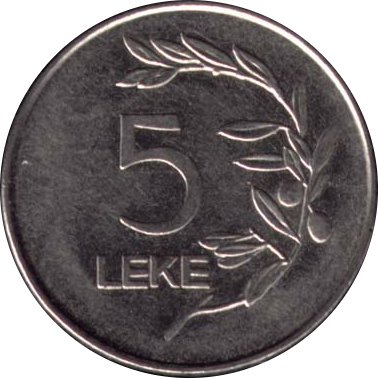 ALBANIA - 1995 - 5 Leke - Obverse