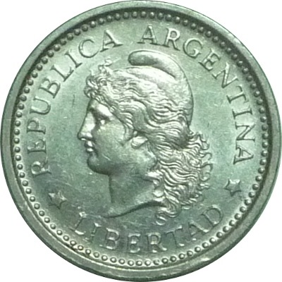 ARGENTINA - 1958 - 1 Peso - Obverse