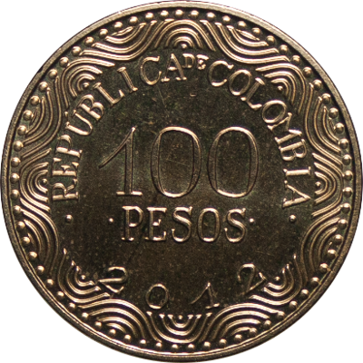 COLOMBIA - 2012 - 100 Pesos - Obverse