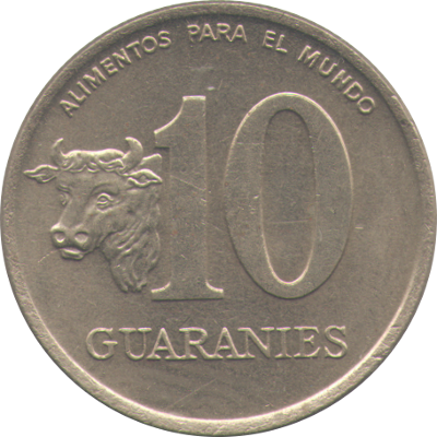 PARAGUAY - 1990 - 10 Guaranies - Obverse